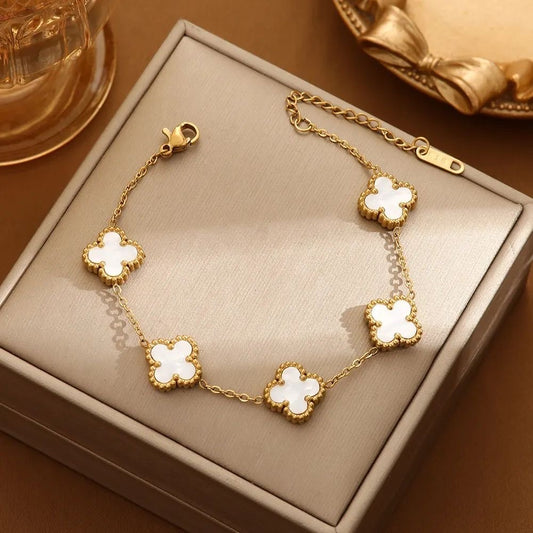 White Floral Bracelet